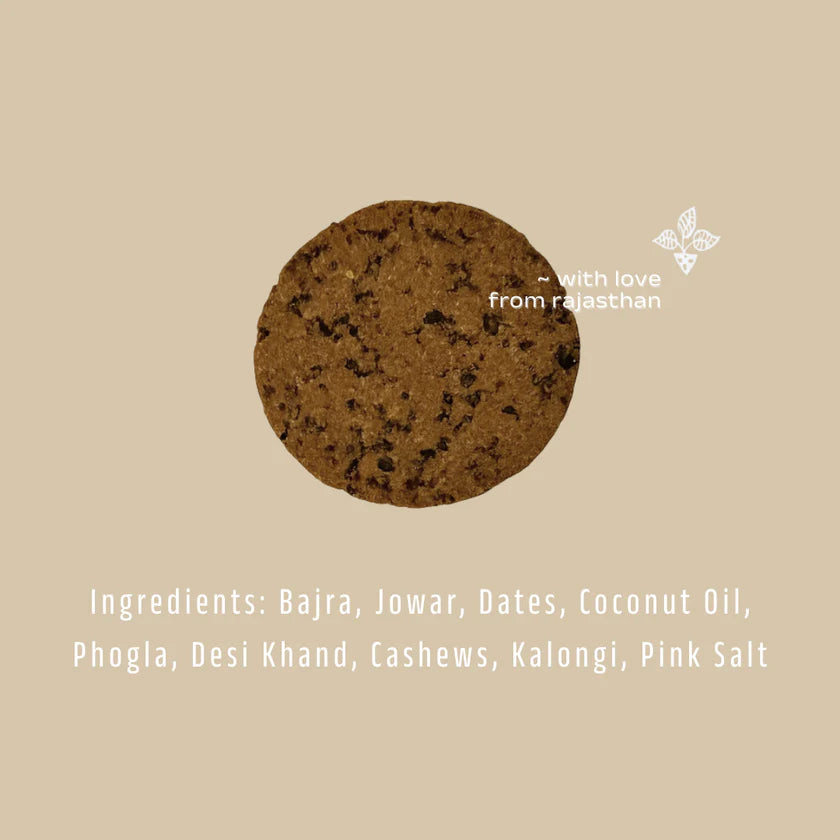 Biscuits | Bajra Phogla Biscuits with Kaliya Jeera (Kalonji) - No Added Preservatives & No Refined Sugar - maati - 180gm