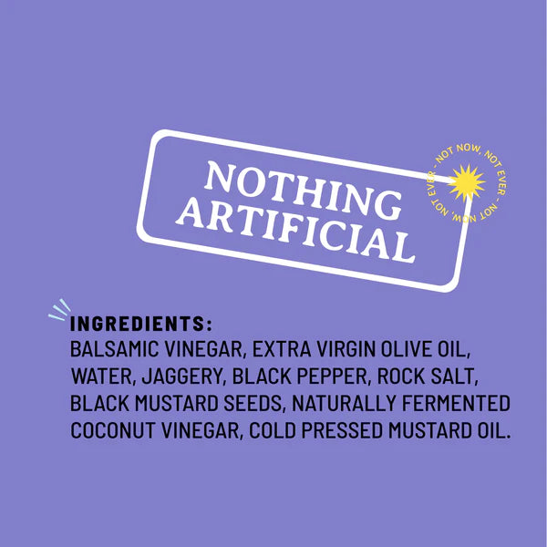 Balsamic + Black Pepper (Tart Smoky Earthy) - Dressing - Grill, Pickle, Dip - Natural - Indian - Gluten Free, No Refined Sugar & No Bad Oil - Boombay - 220gm