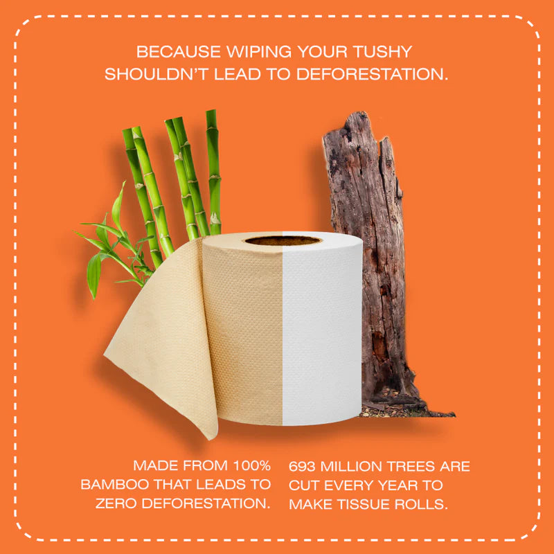 Toilet Rolls | Bamboo Tissue Rolls -Ultra Soft & Absorbent - Beco - 3ply - Pack of 6 Rolls