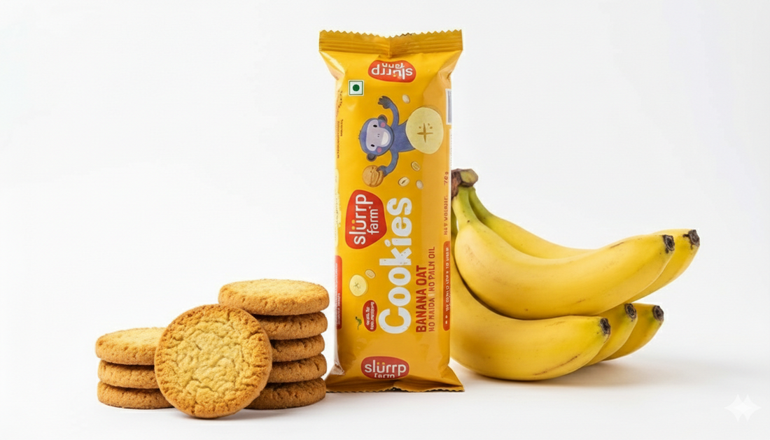 Cookies | Banana Oat Cookies-No Maida & No Palm Oil - Slurrp Farm - 78gm