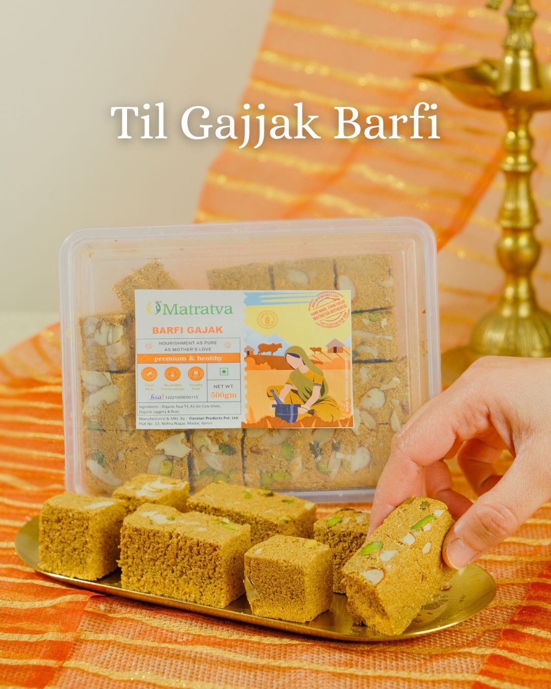Barfi Gajjak | Organic - No Added Preservatives – Matratva – 500gm