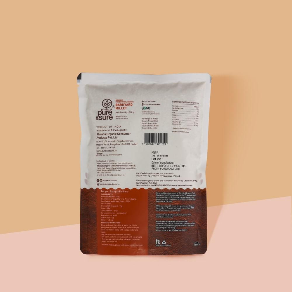 Barnyard Millet | USDA Organic - Naturally Gluten Free - Pure And Sure - 500gm