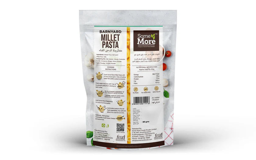 Pasta | Barnyard Millet - Natural - No Maida, No Added Msg - Some More - 180gm