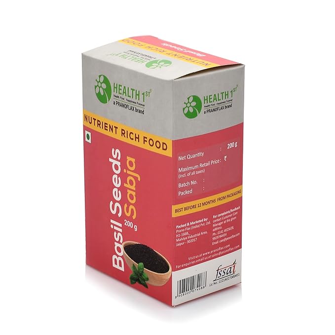 Basil Seed Sabja - 100% Natural - Health 1st - 200gm