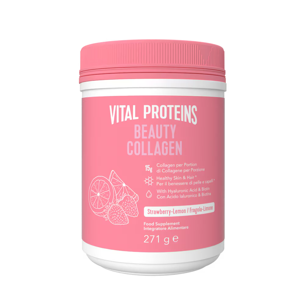 Collagen | Beauty Collagen - 15g Collagen Peptides Per Portion - Healthy Skin & Hair - Strawberry Lemon Flavour - Vital Proteins - 271gm
