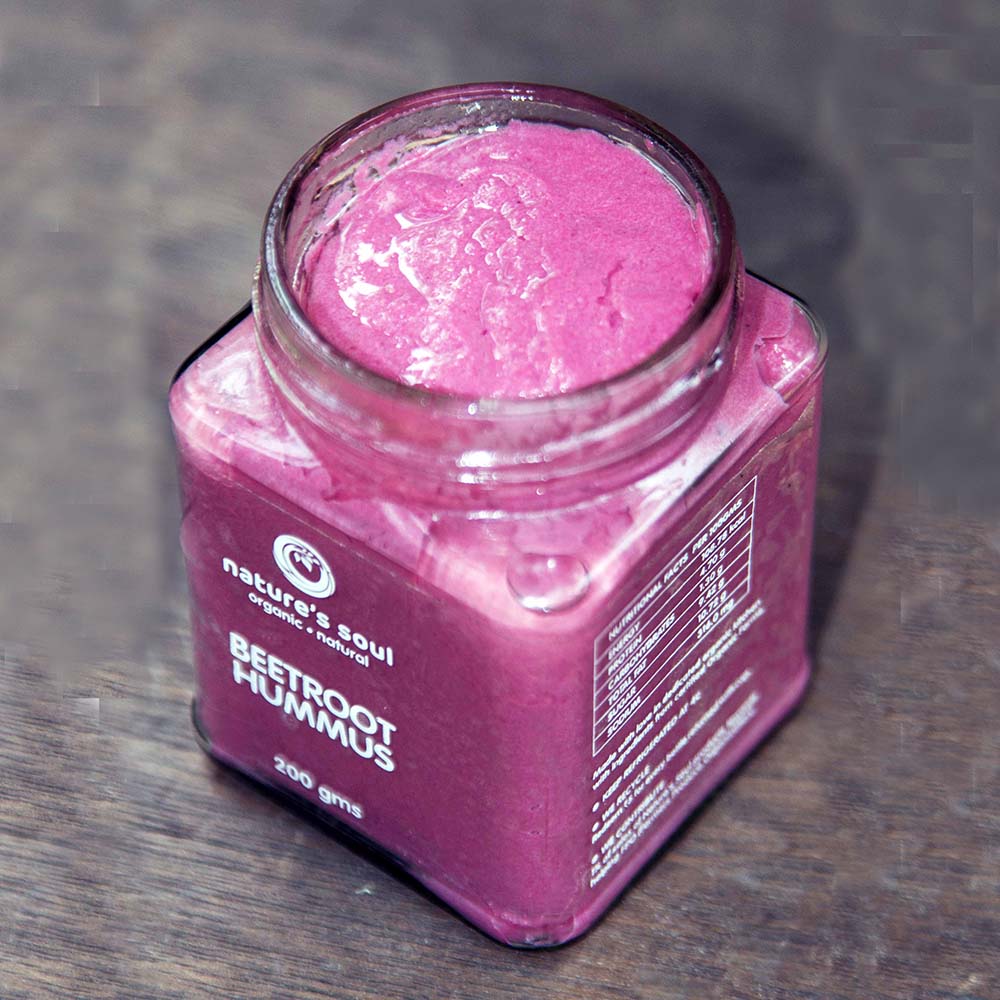 Beetroot Hummus - Fresh - Vegan & Gluten Free - Made Fresh with Organic Ingredients - 160gm