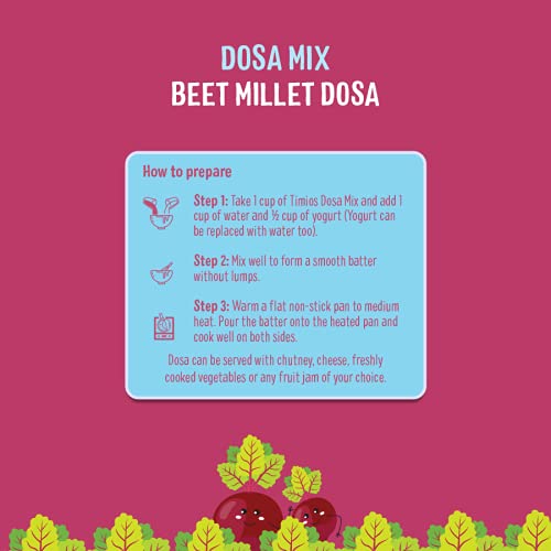 Millet Dosa | Millet Beetroot Dosa Mix – Sprouted Nutrition - USDA Organic - Timios – 150gm