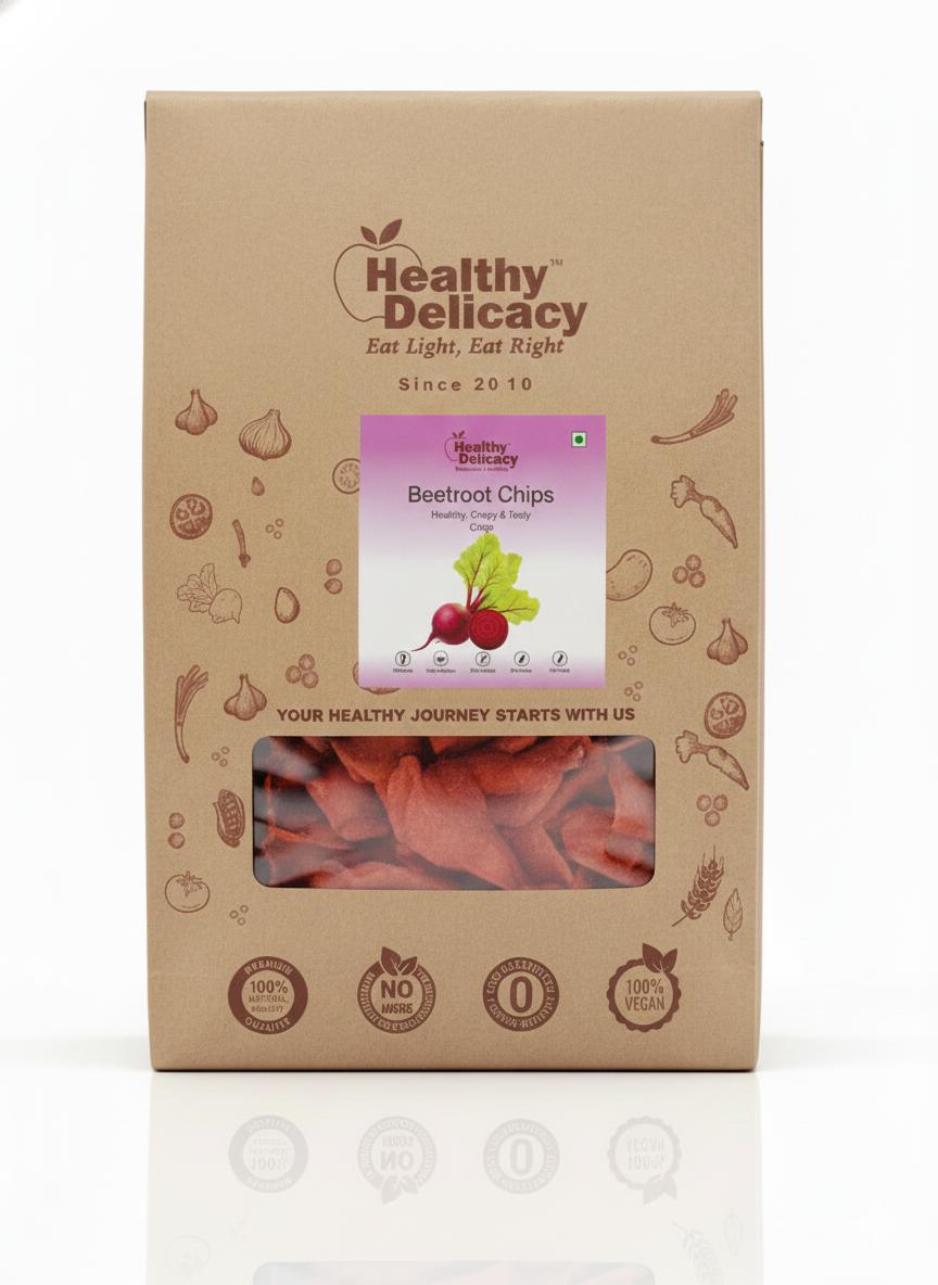 Chips - Beetroot Chips-Gluten Free- Zero Cholesterol- No Preservative- High Energy -100%-Healthy Delicacy-210gm