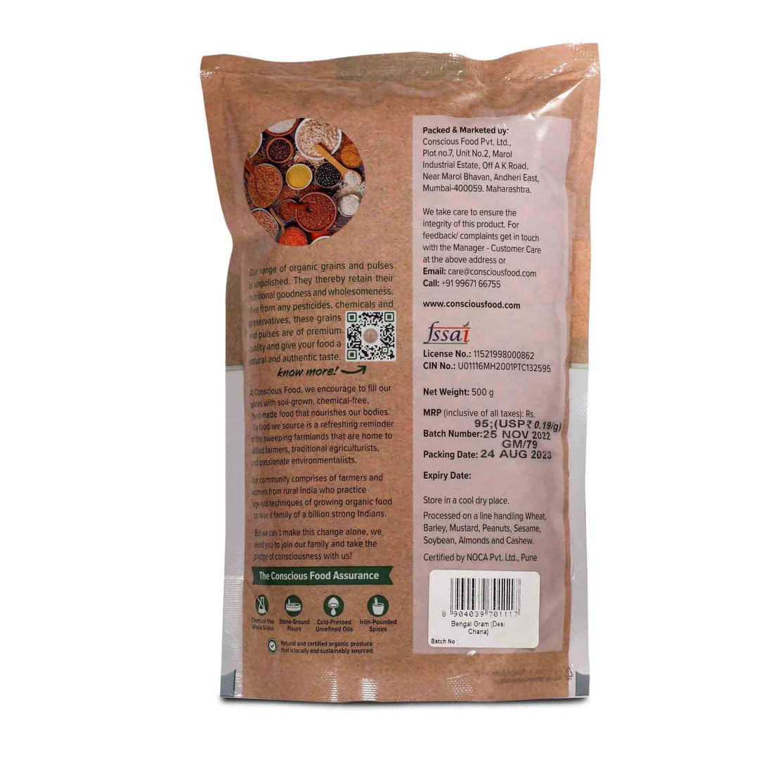 Bengal Gram Desi Chana - Conscious Food - 500gm