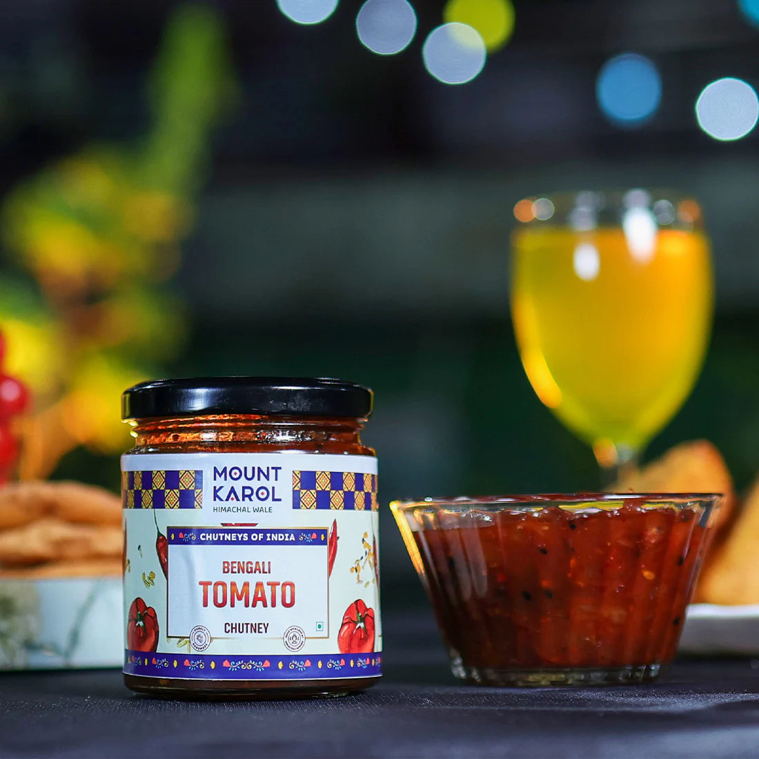 Chutney | Bengali Tomato Chutney (Made With Cold Pressed Mustard Oil) - Pure Himalayan Flavor - No emulsifiers, Stabilisers, Nothing Artificial, No Flavour Enhancers, Colours & No Artificial Preservatives - Mount Karol - 220gm