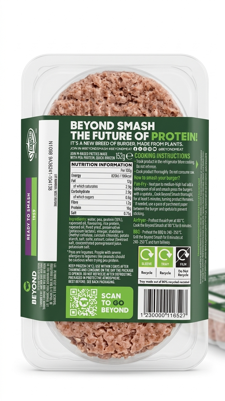 Patties |Smash- Plant Based Patties-Ready To Smash- 16g Protein Per Serving- Vegan,Gluten Free- Frozen Patties– No Soy, No GMO&