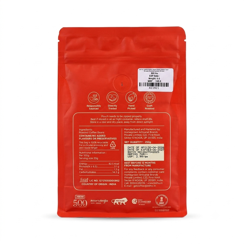 Coffee | Monsooned Malabar ( Mokapot Coffee )- Medium Light Roast -Unwashed Arabica-Craft Roasted– Bili Hu – 250gm