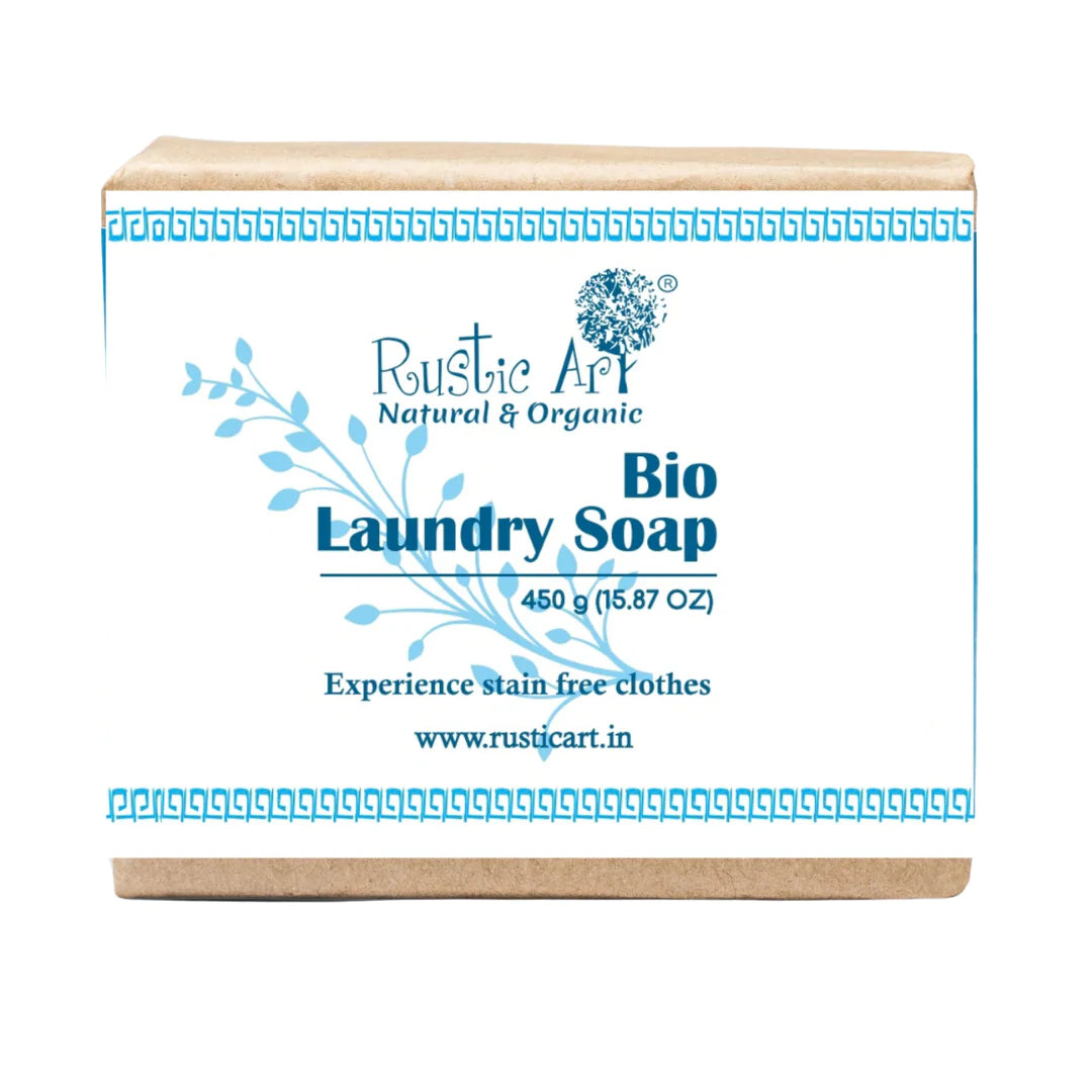 Bio Laundry Soap | (Stain Free Clothes) - Vegan, No Fillers & Harsh Chemicals – Rustic Art – Set Of 3 - 450gm