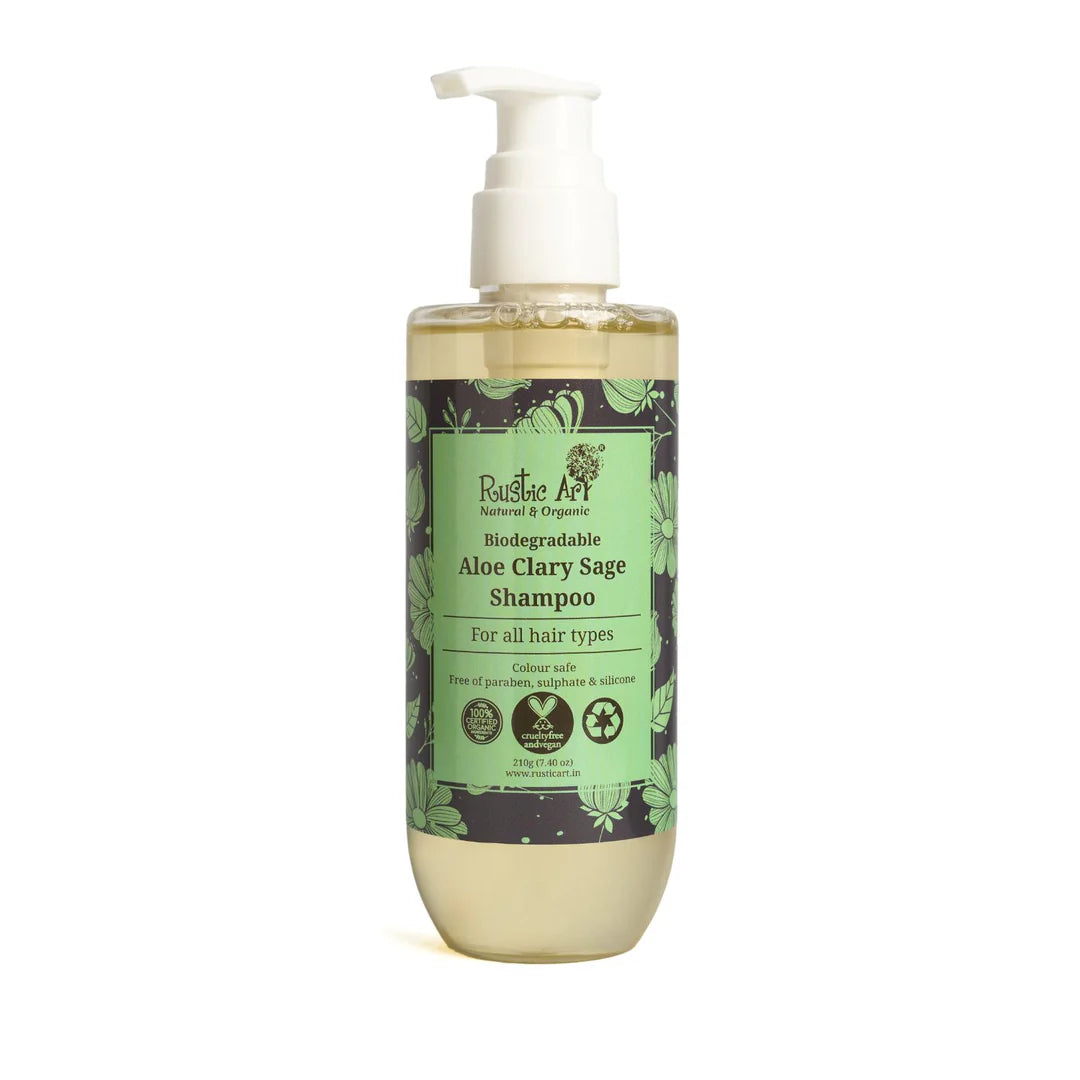 Shampoo | Aloe Clary Sage Shampoo - Rustic Art - 210gm