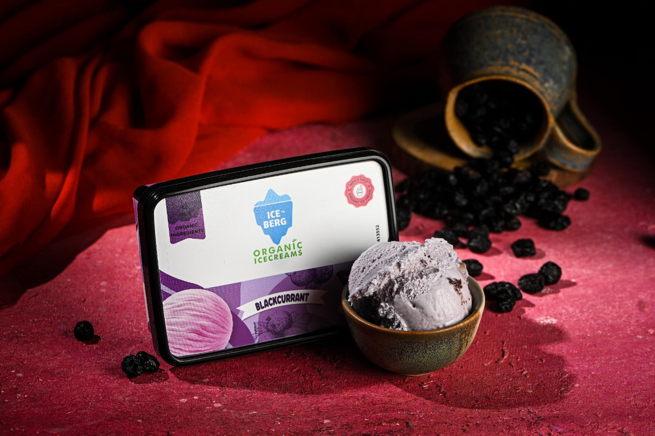 Black Currant Ice Cream | (Made From A2 Milk & Sweetened With Dhaga Mishri) - Iceberg Organic Ice Cream – 400ml