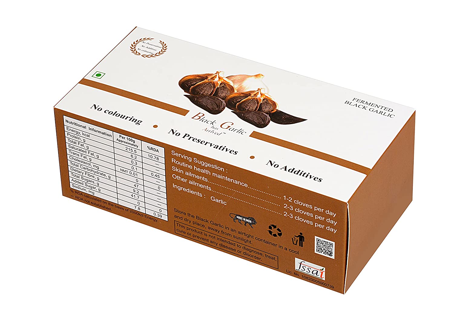 Black Garlic – Fermented, Non Pungent & Great Taste - Kasaya Essential - 100gm