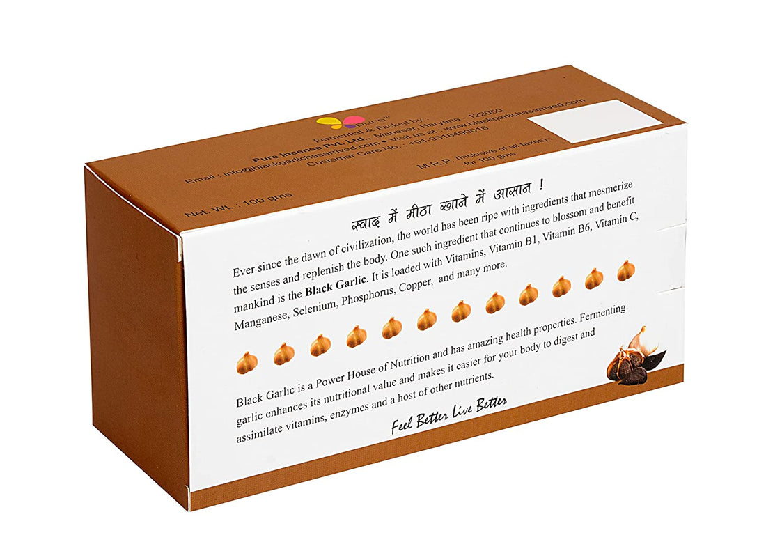Black Garlic – Fermented, Non Pungent & Great Taste - Kasaya Essential - 100gm