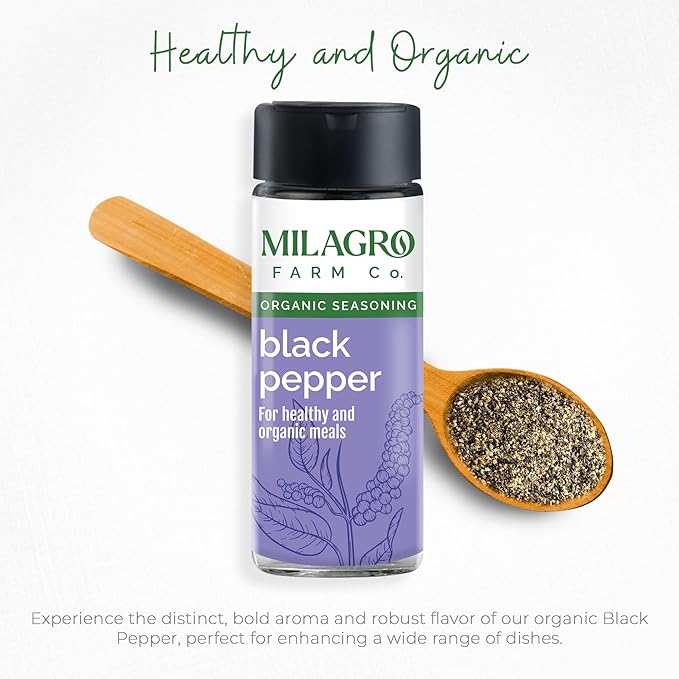 Seasoning | Black Pepper Seasoning - Organic & Healthy Meals – Organic – Additive Free & No Preservatives – Milagro Farm Co. – 50gm