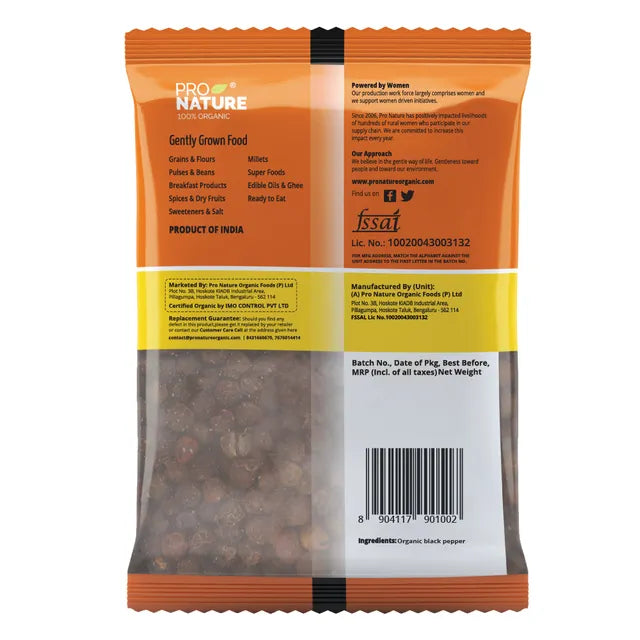 Black Pepper (Whole) - Pro Nature - 100gm