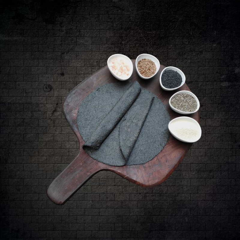 Tortilla | Black Sesame Seed Roti – Wrap – 2.3 Gms Net Carbs - Vegan, Gluten Free, No Maida, Keto Friendly, Diabetic Friendly & No Additives – Get Sorted – Pack Of 5