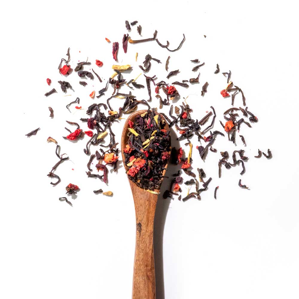 Tea | Black - Hibis Kiss Black (Blend In Hibiscus & Strawberry) - Bright, Brisk, Bold Flavor - USDA Organic - High Caffeine - Luxmi Estates - 100gm