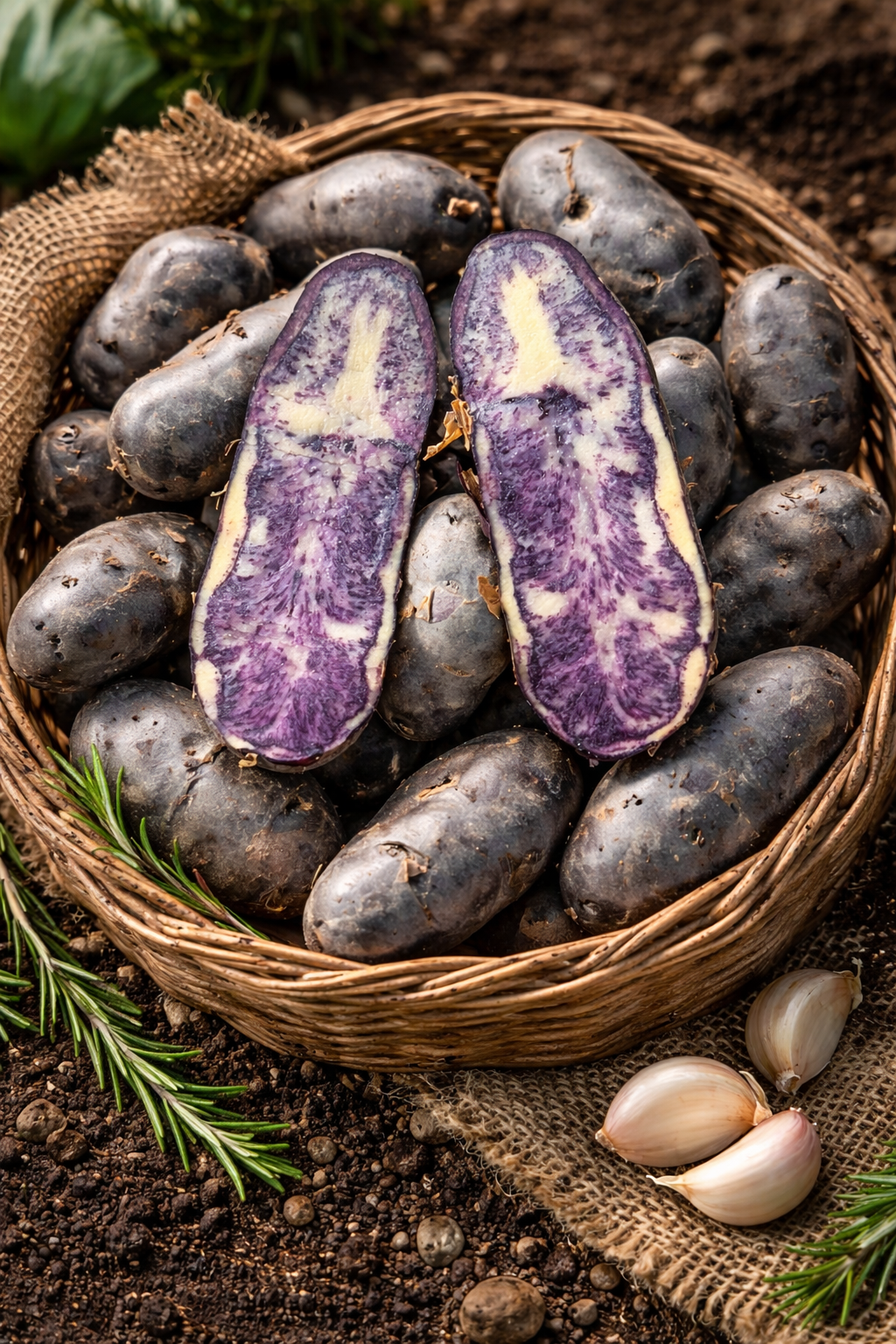 Potatoes | Black Congo Potatoes -100% Organically grown - Gourmet Purple Potatoes-Rich in Antioxidants