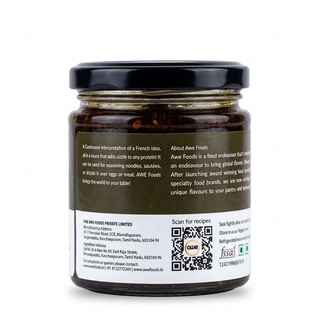 Pepper Sauce | Black - Vegan, Preservatives Free & No Msg - Awe - 175gm