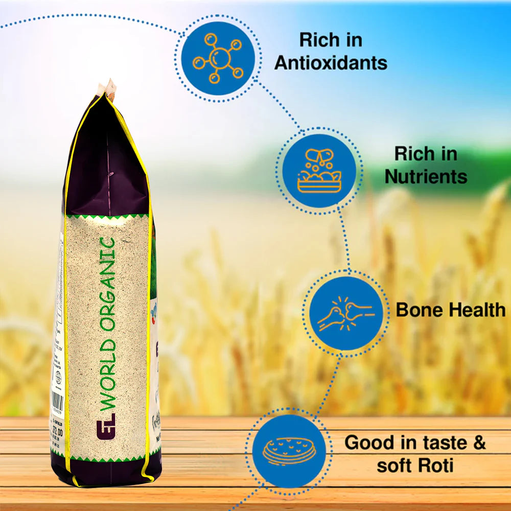 Flour | Black Wheat Flour - USDA Organic - Non GMO - Elworld Organic - 1000gm