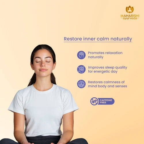 Tea | Blissful Rest - Ayurvedic Sleep Tablets Alternative - Herbal Tea - Certified Organic Ayurvedic Infusion - Gluten Free & No Added Flavours - Maharishi Ayurveda - 20 Tea Bags
