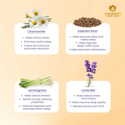 Tea | Blissful Rest - Ayurvedic Sleep Tablets Alternative - Herbal Tea - Certified Organic Ayurvedic Infusion - Gluten Free & No Added Flavours - Maharishi Ayurveda - 20 Tea Bags