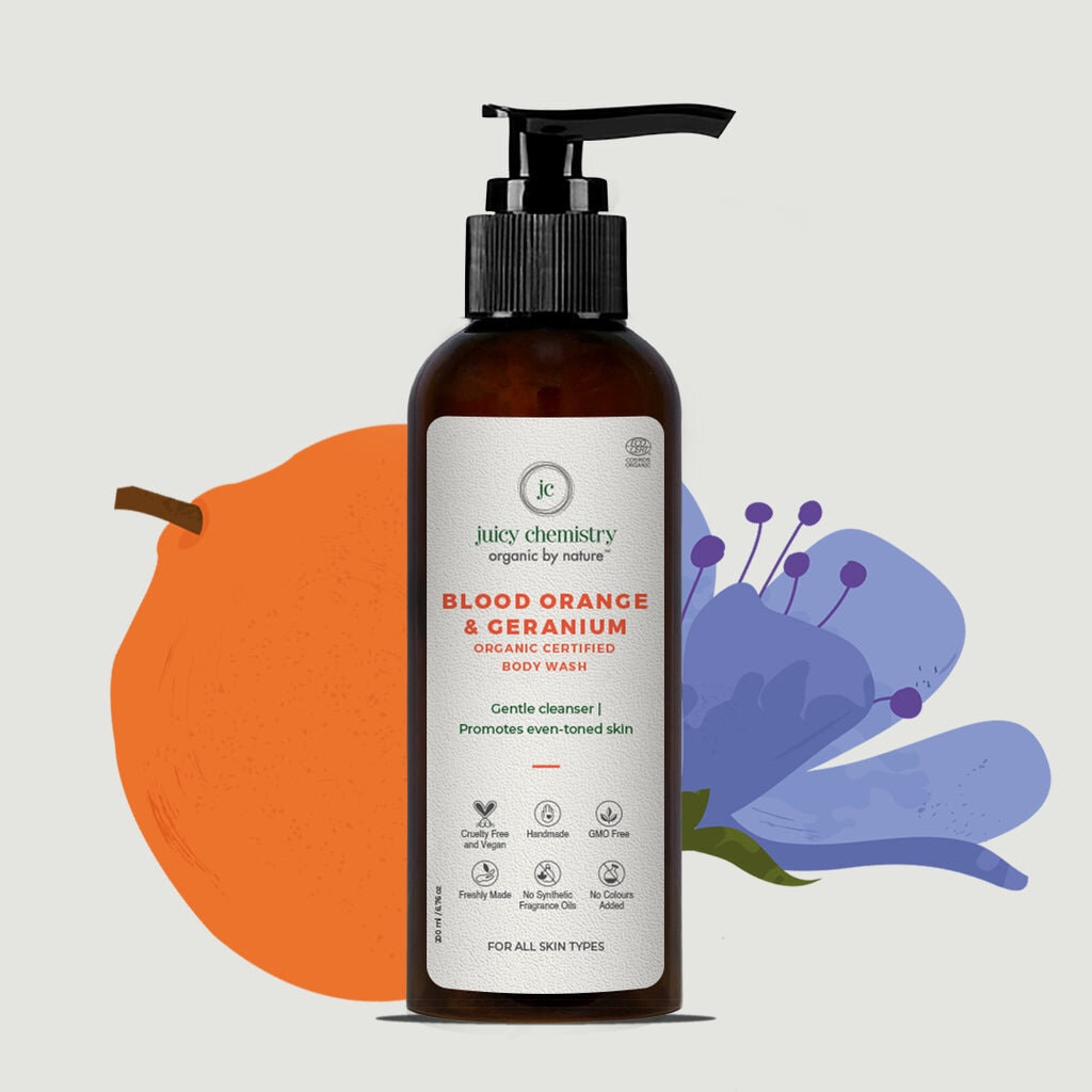 Blood Orange and Geranium Body Wash – Vegan, Cruelty Free & No Sulphates – Juicy Chemistry – 500ml