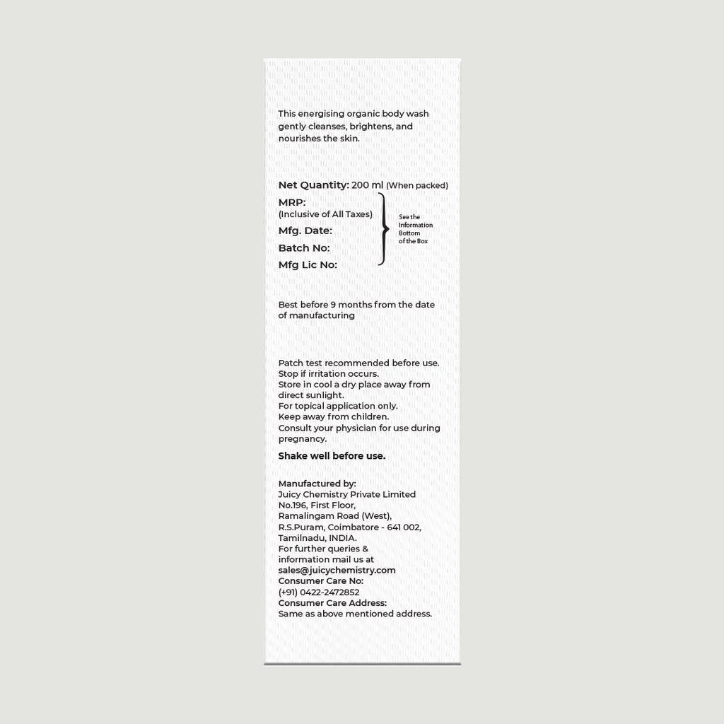 Blood Orange and Geranium Body Wash – Vegan, Cruelty Free & No Sulphates – Juicy Chemistry – 500ml