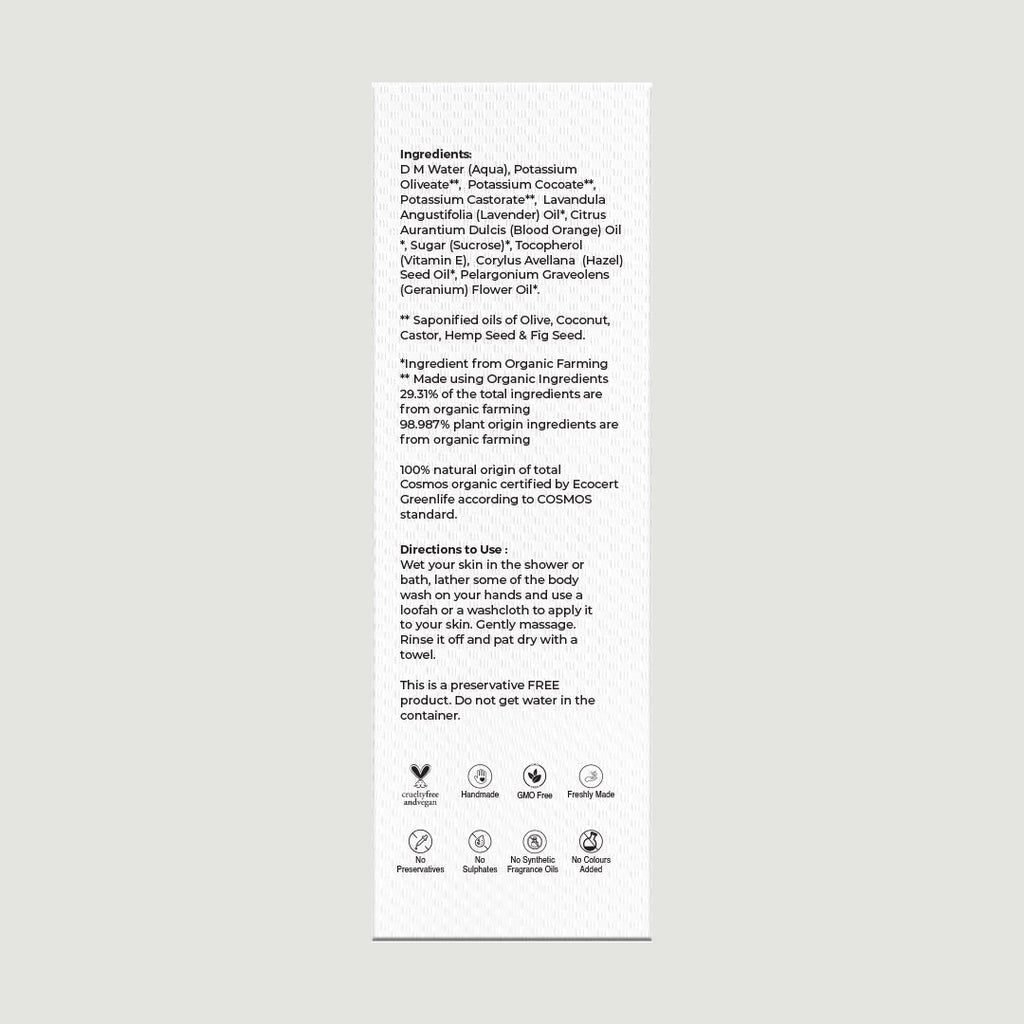 Blood Orange and Geranium Body Wash – Vegan, Cruelty Free & No Sulphates – Juicy Chemistry – 500ml