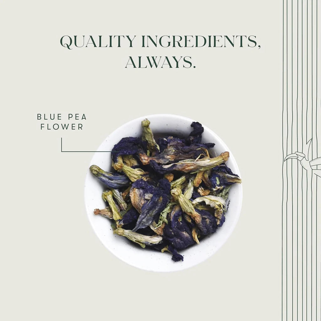 Herbal Tea | Blue Pea Flower Herbal Tea - Caffeine Free – Sweet, Smooth, Aromatic - USDA Organic – Luxmi Estates – 25gm