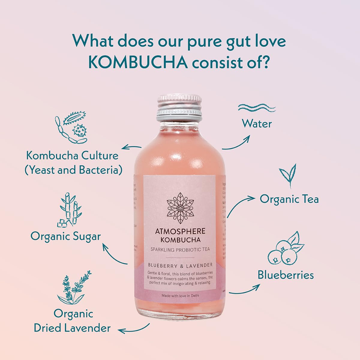 Blueberry Lavender - Kombucha - Atmosphere - 210ml