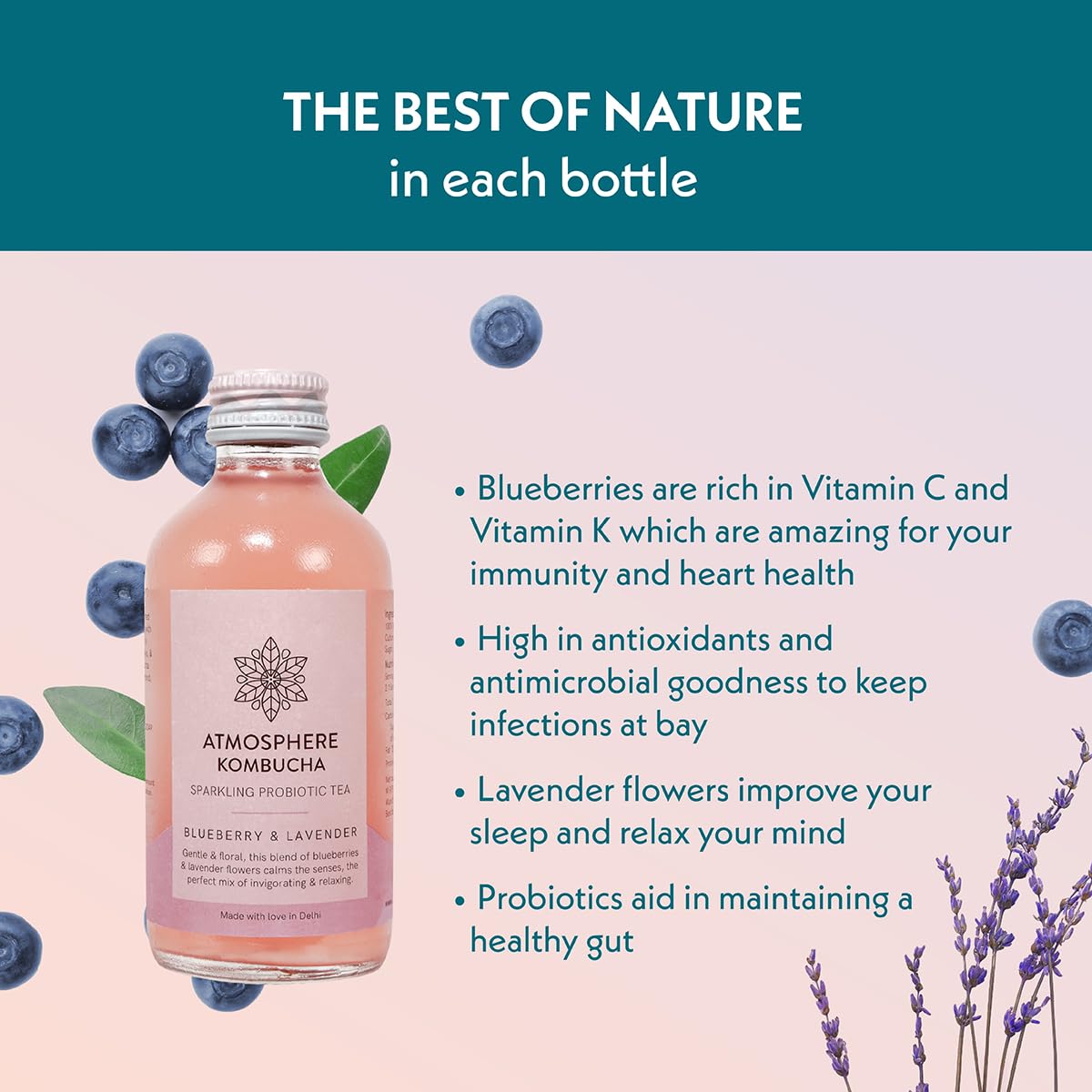 Blueberry Lavender - Kombucha - Atmosphere - 210ml