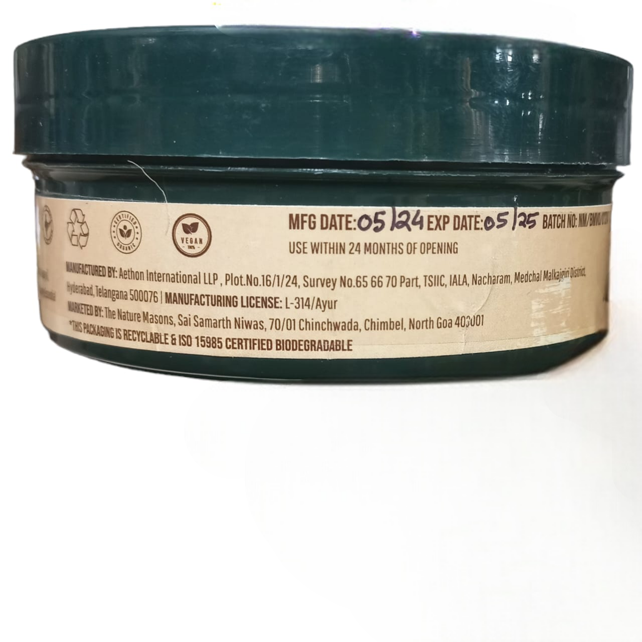 Cream | Body Moisturising Cream - Shea - Vanilla - Orange - Certified Organic - Vegan - Nature Masons - 200gm