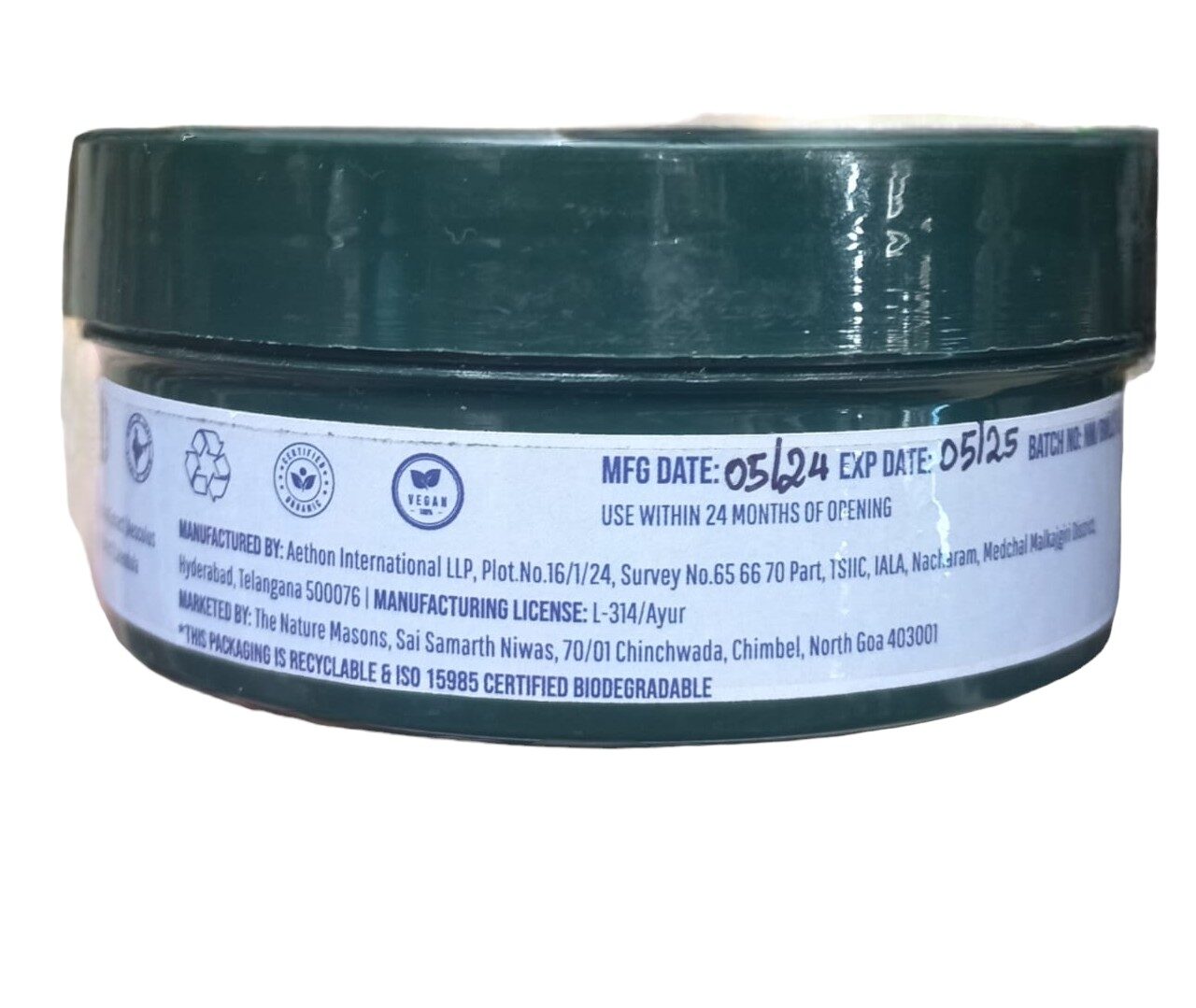 Cream | Body Moisturising Cream - Lavender - Calendula - Certified Organic - Vegan - Nature Masons - 200gm
