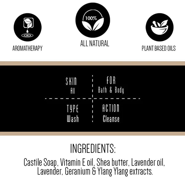 Body Wash | De Stress (With Soothing Lavender & Ylang Ylang) - Natural - Cruelty Free, Paraben Free, Silicon Free & Sls Free - Gulnare - 200ml