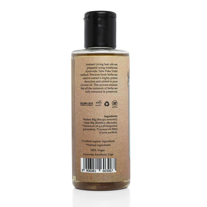 Organic Brahmi & Amla Hair Oil - Ancient Living -200ml