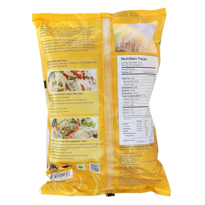 Brown Rice Vermicelli - Gluten Free, Cholesterol Free & Fat Free – Peacock - 200gm