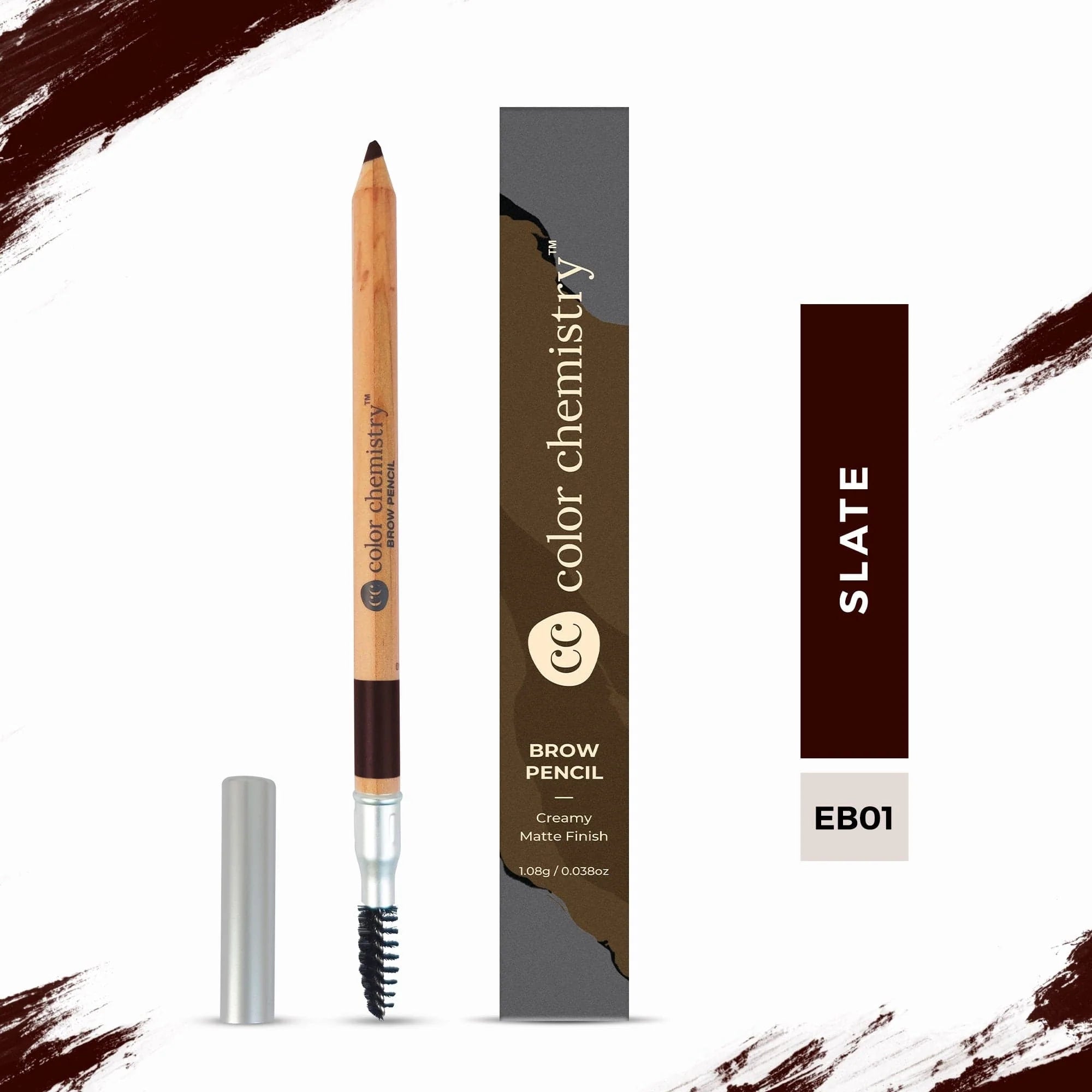Brown Pencil | Eyebrow, Kajal & Lip Liner (Creamy Matte Finish)- Color Chemistry – Vegan, Cruelty Free & GMO Free – Juicy Chemistry – 1.08gm