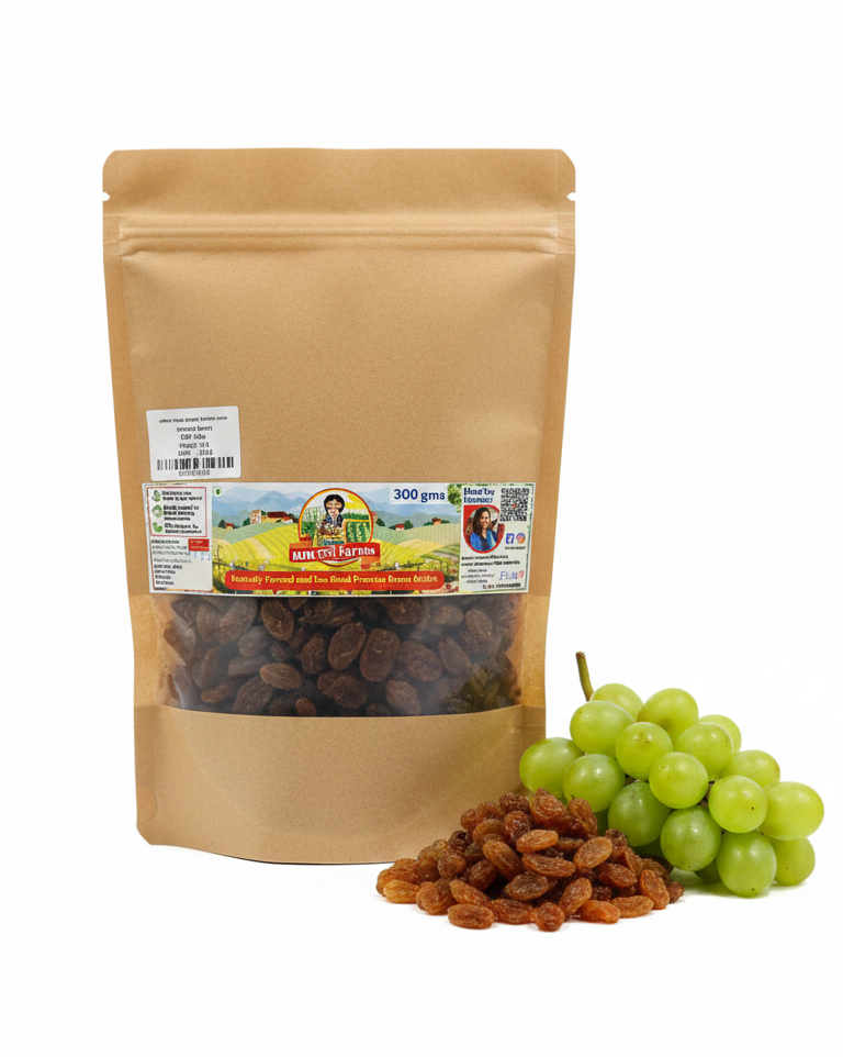 Raisins | Premium Brown Raisins- Naturally-Farmed, Naturally Sun Dried, Naturally Tasty - 100% Natural, No Chemical Treatment - Umrani Farms - 300gm