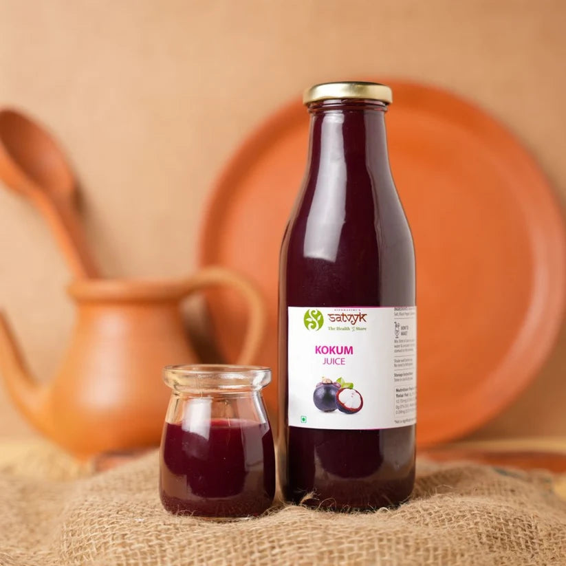 Juice | Kokum Juice - Kokum extract without sugar- Easy to make Kokum Juice - Garcinia Juice - No preservative or artificial flavours - Pure and Natural- Satvyk - 500ml