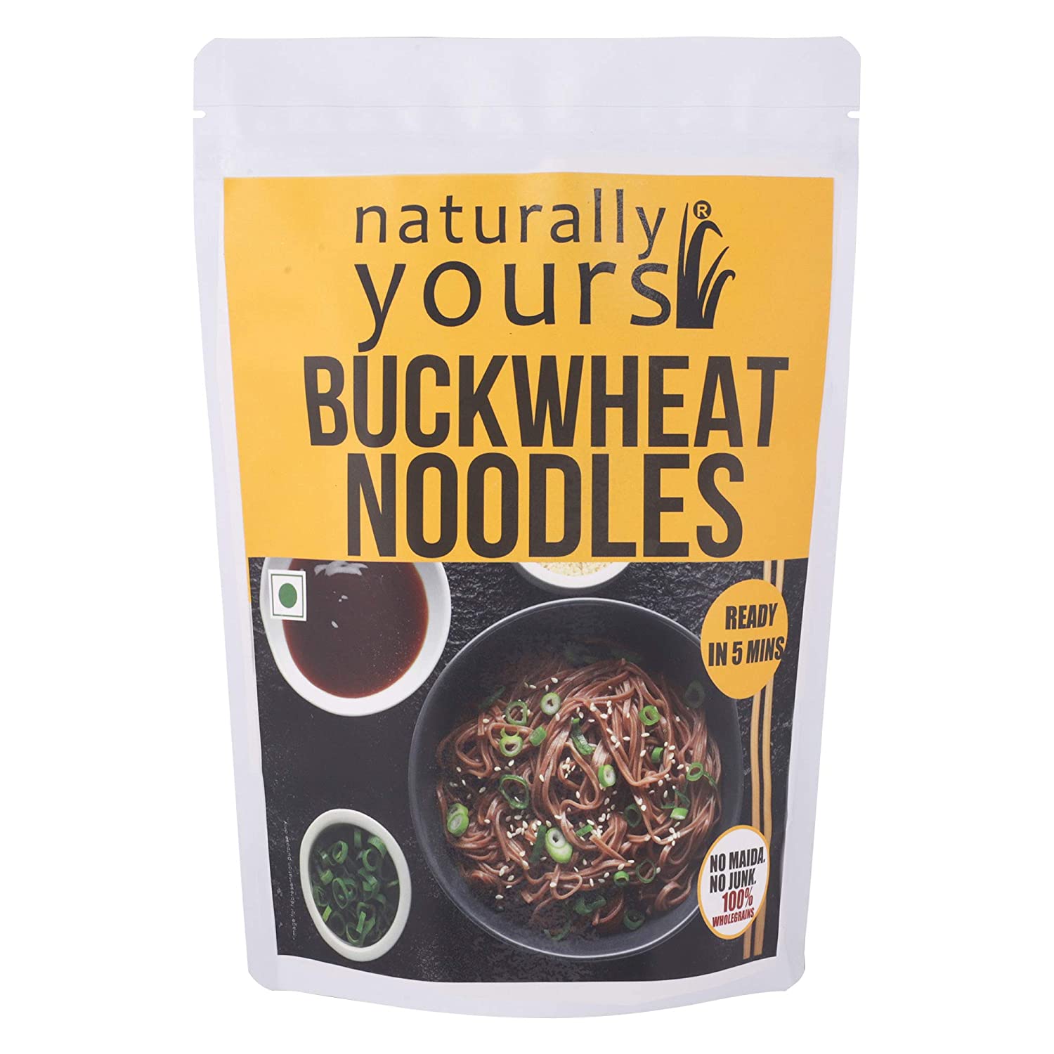 Buckwheat Noodles - Keto Friendly, High Protein, High Fiber, No Maida, No Junk, No Onion & No Garlic - Naturally Yours - 180gm