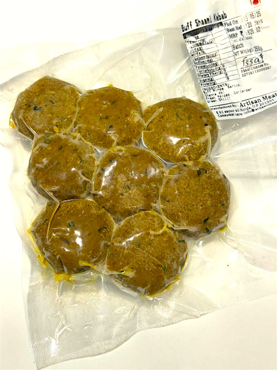 Kebab | Buff Shami kebab – No Antibiotics And Hormone Free – No Fillers, No Gums, No Nitrates & Binder Using Fat Only – Nature’s Soul – 250gm