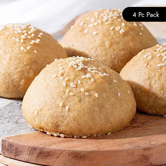 Burger Buns | Vegan, Gluten Free, No Bread Improver, Emulsifiers, Stabiliser, No Preservatives & No Flavour Enhancer Or No Refined Sugar - Nature&