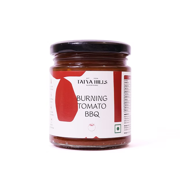 Sauce | Burning Tomato BBQ Sauce – No Added Preservatives & Additives Free, No Taste Enhancers – Tatva Hills – 180gm