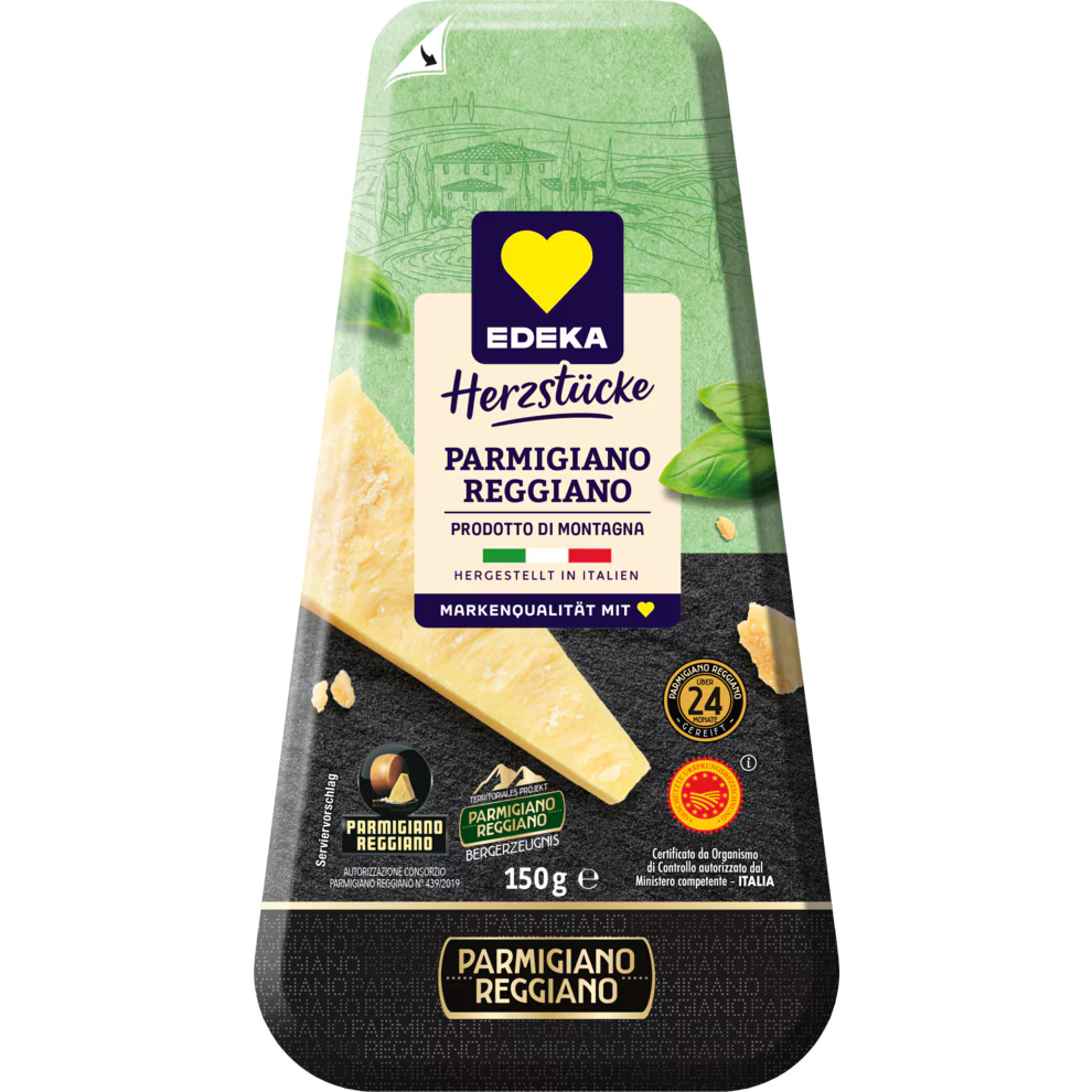 Cheese | Herzstiicke - Parmigiano Reggiano-32% Fat in Dry Matter - Prodotto di Montagna – Edeka– 150gm