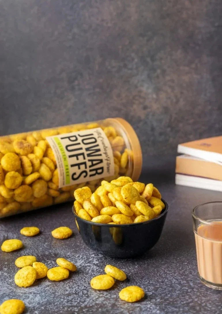 Puffs | Classic Jowar Puffs - Baked - Gluten Free, No Palm Oil & No Added Preservatives - The Cow Boys Farm – 170gm